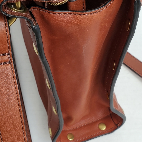 Fossil Allie Brown Leather Satchel Shoulder Bag Handbag ZB7896213 $198 - Picture 11 of 16